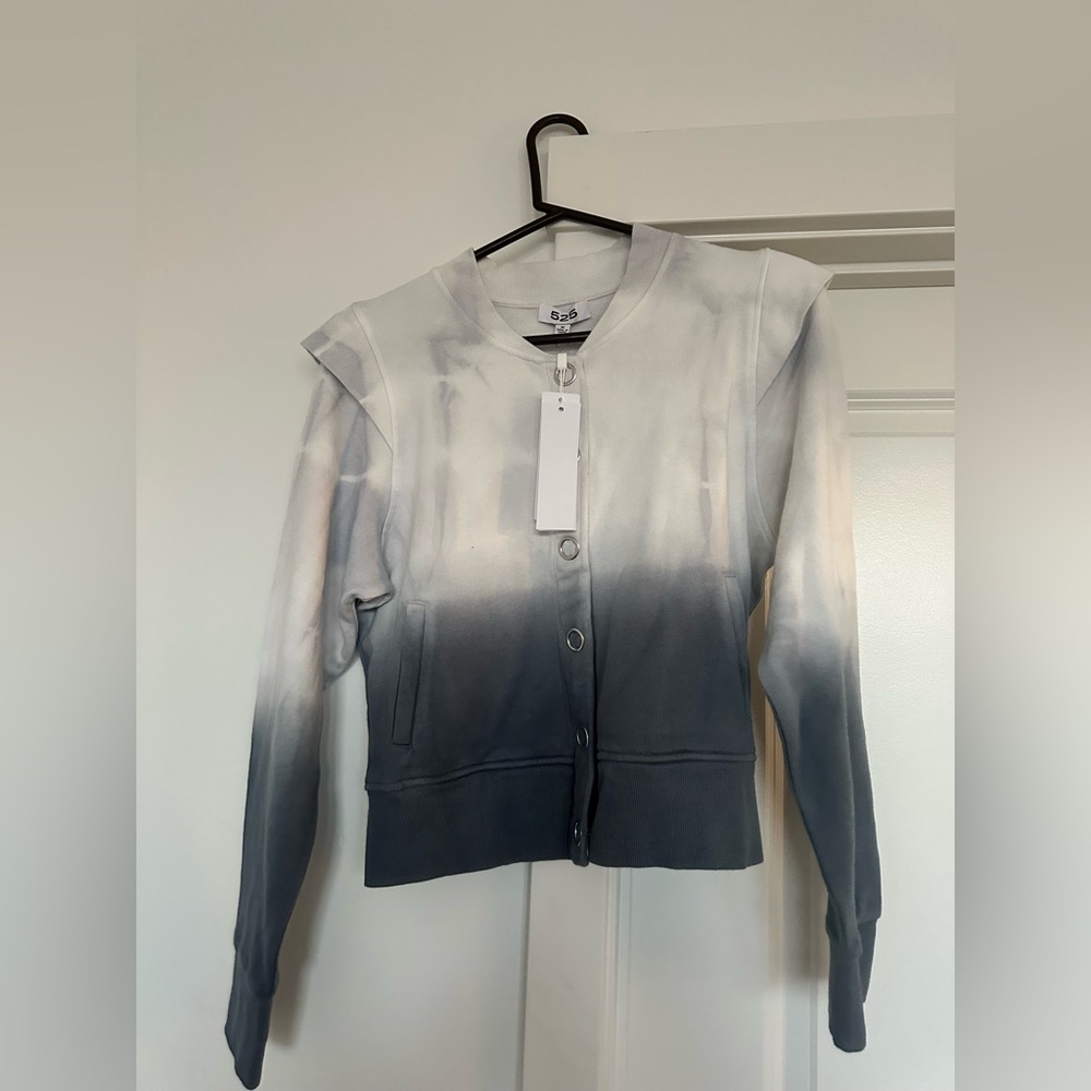 525 America White/Blue Button-Up Jacket